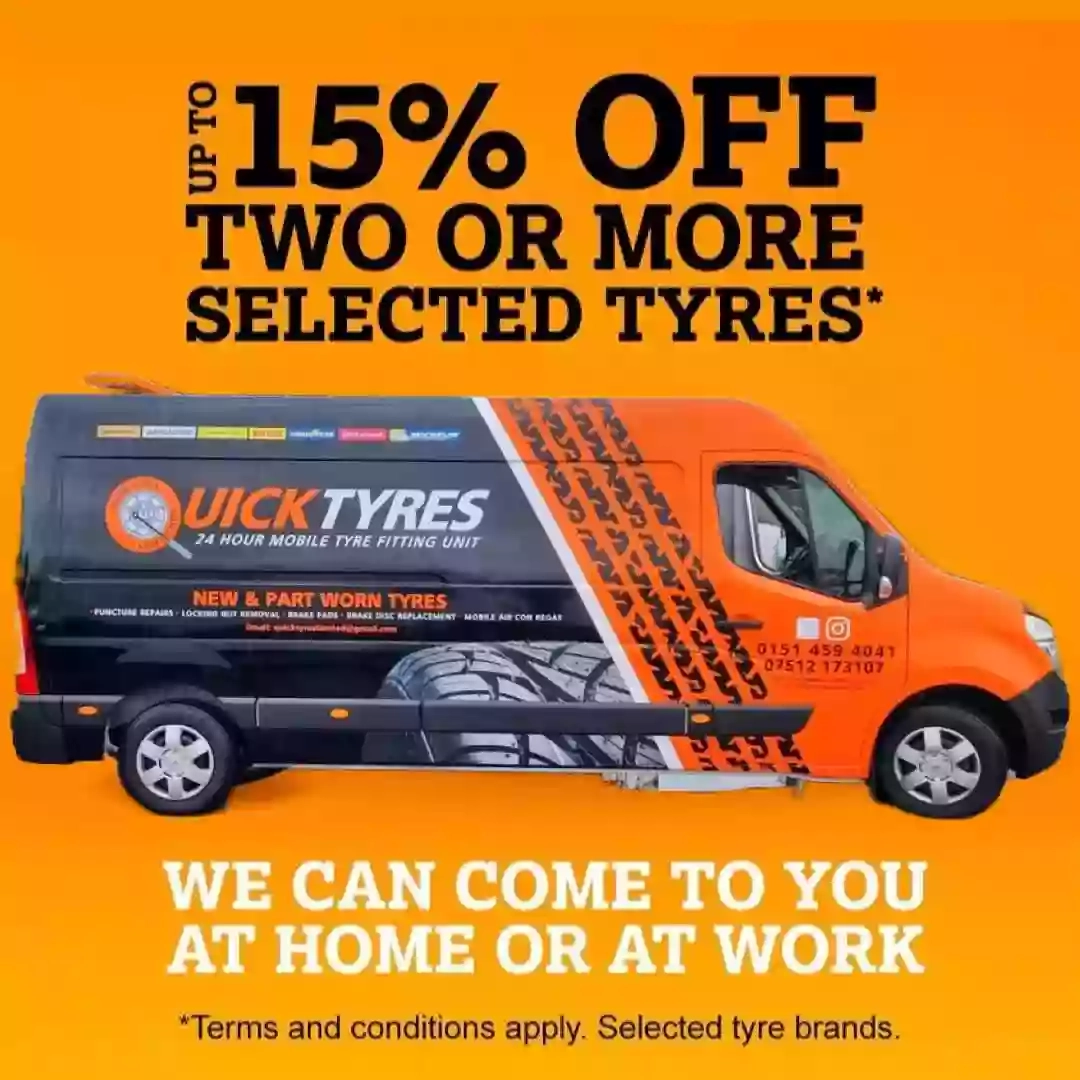 Quick Tyres Kirkby Liverpool & 24/7 mobile tyre fitting service