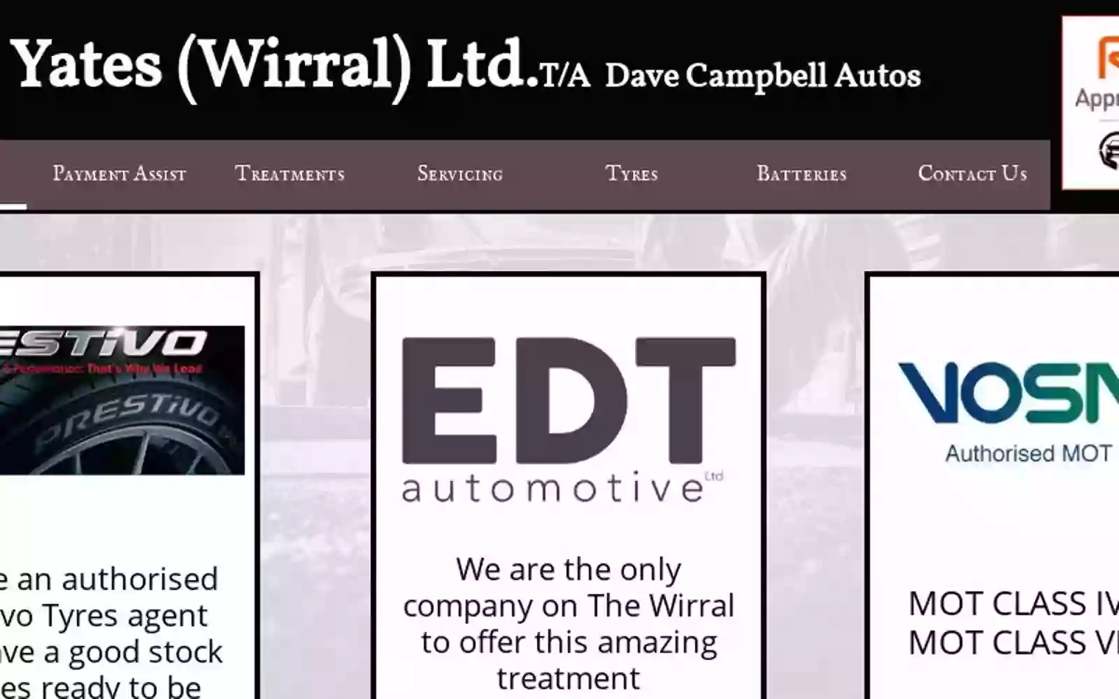 Paul Yates (Wirral) Ltd T/A Dave Campbell Autos (EDT Wirral) RAC Approved