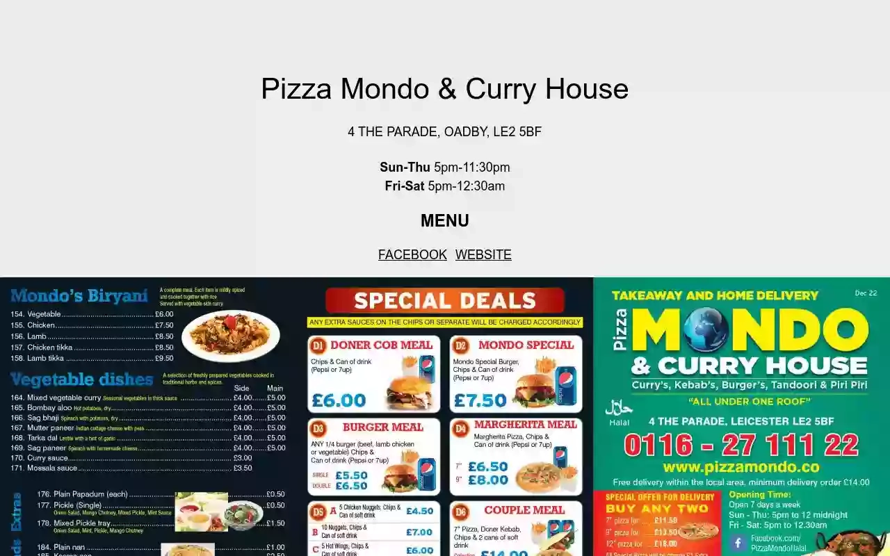 Pizza Mondo & Curry House