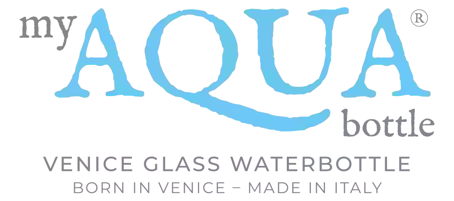 My AQUA Bottle - Artistic Glass Waterbottle by Ristorante Bistrot de Venise
