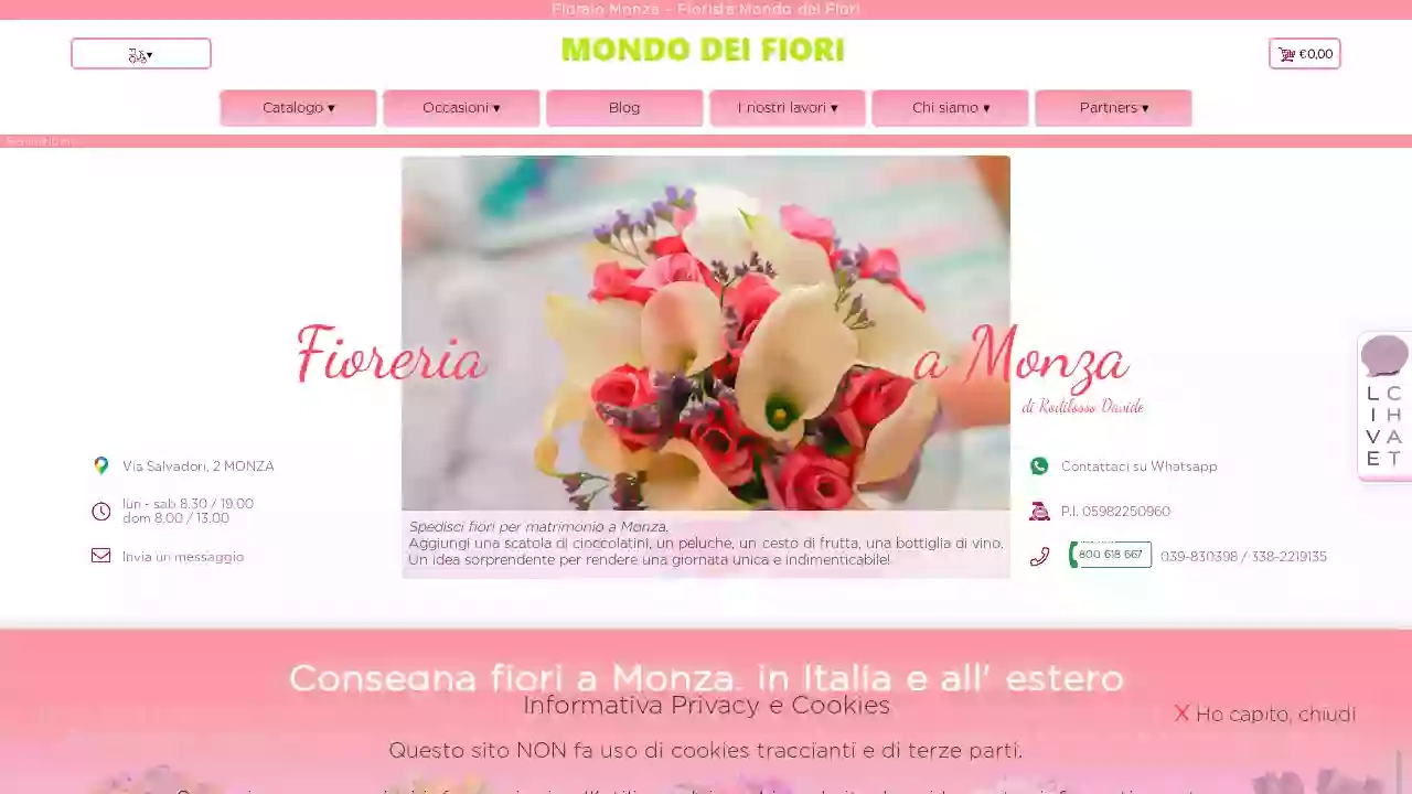 Mondo Dei Fiori-Consegna fiori Monza a domicilio - Fioraio - Flower shop Monza, delivery service