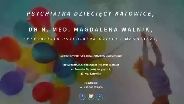 Psychiatra dziecięcy Katowice, dr n. med. Magdalena Walnik, prywatnie, psychiatra dla dzieci i młodzieży