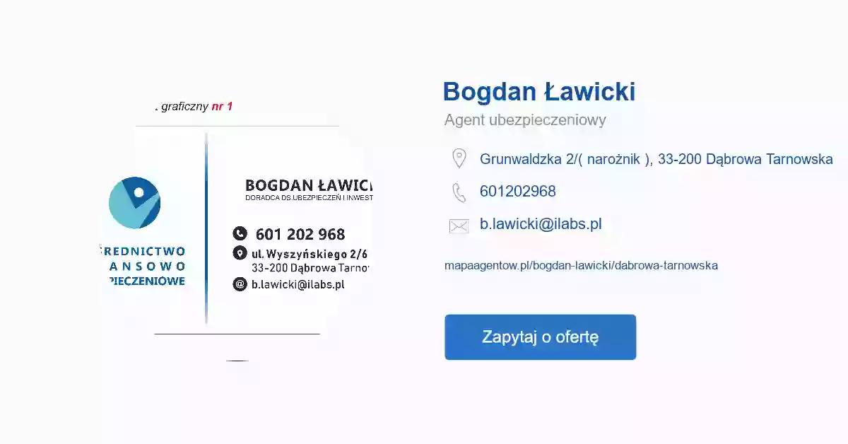 Ubezpieczenia, Pośrednictwo Finansowe Bogdan Ławicki