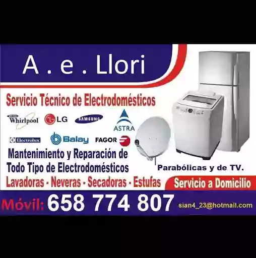 A.e.Llori. Andújar-Jaén. Reparación de electrodomésticos.