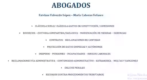 ABOGADOS Estebán Valverde López - María Cabezas Velasco