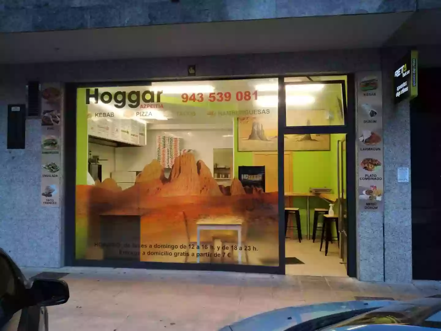 KEBAB AZPEITIA HOGGAR halal( kebab, pizzas y tacos ala leonesa))