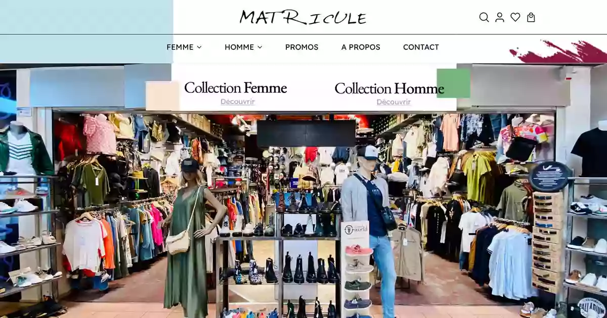 Matricule | Magasin de vêtements