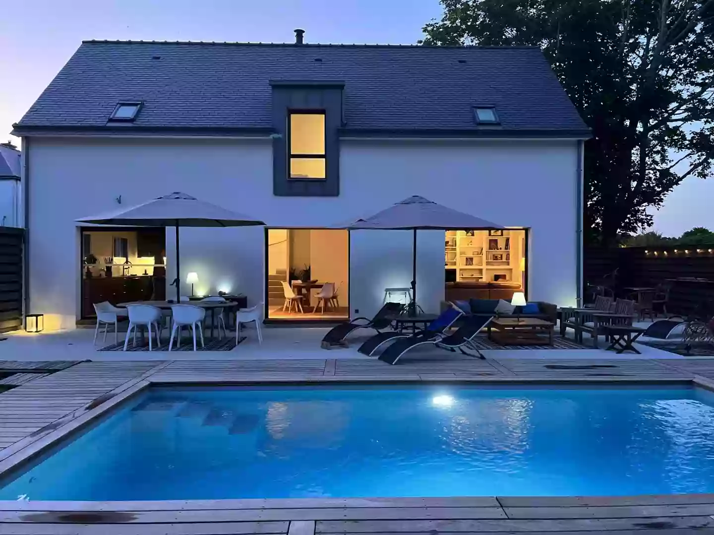 Maison, Gite & Piscine privée: Villa avec piscine et jardin, Baie de Quiberon, plage, Carnac, Quiberon, Morbihan, Bretagne