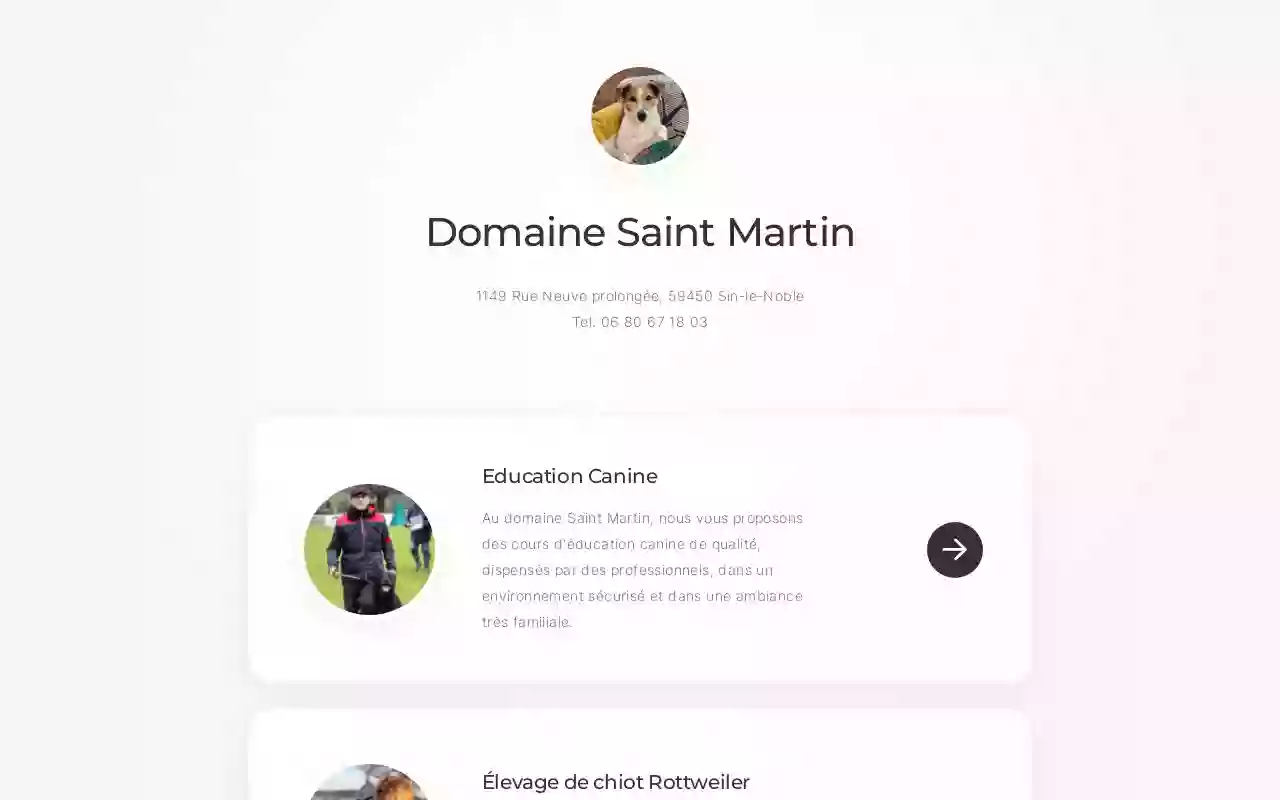 Educateur Canin Douai, Domaine Saint Martin