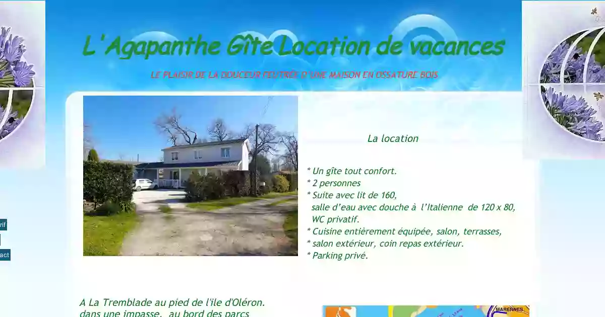 Location vacances Gîte l'agapanthe LA TREMBLADE RONCE LES BAINS