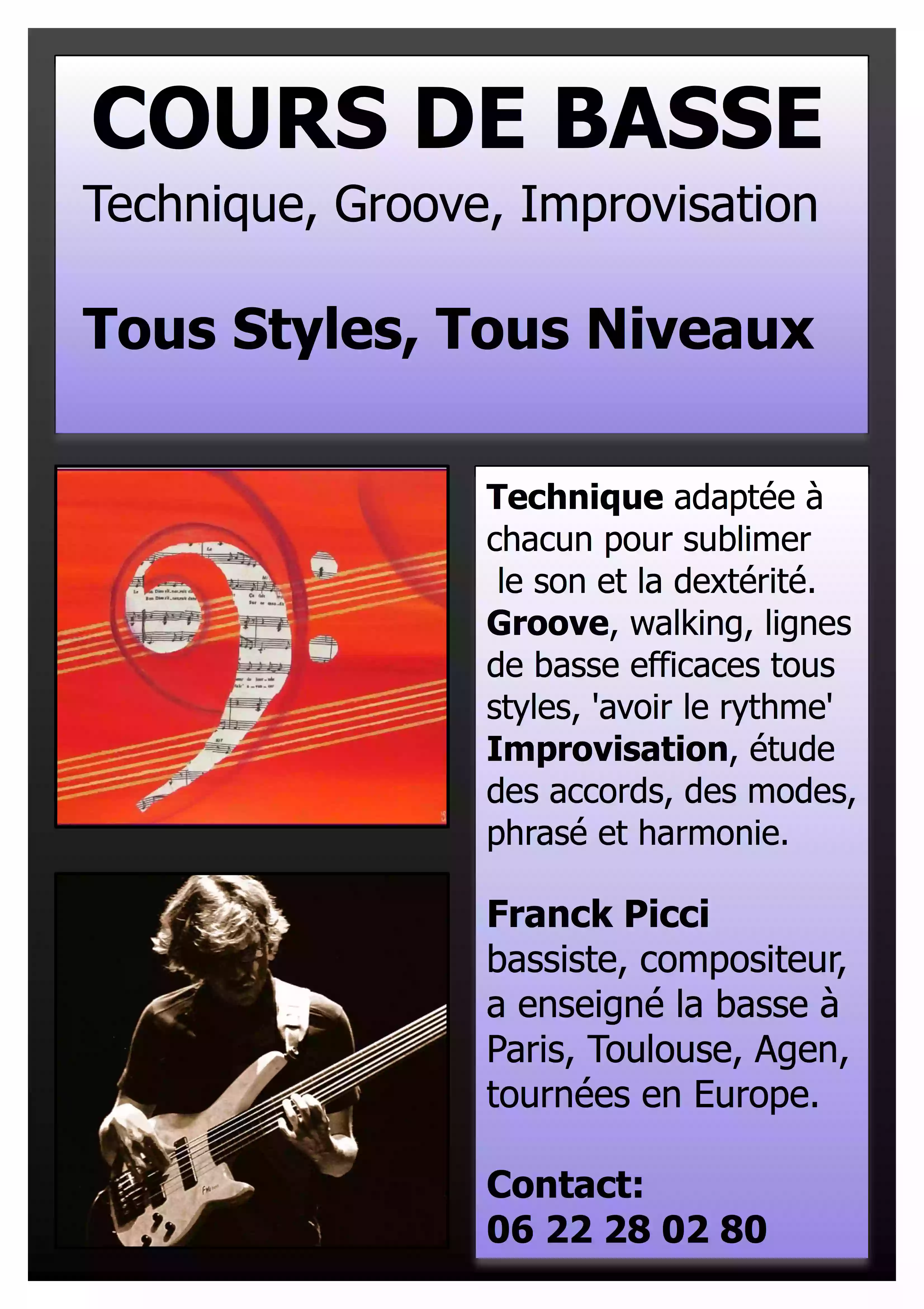 Franck Picci, Cours de basse tous styles tous niveaux