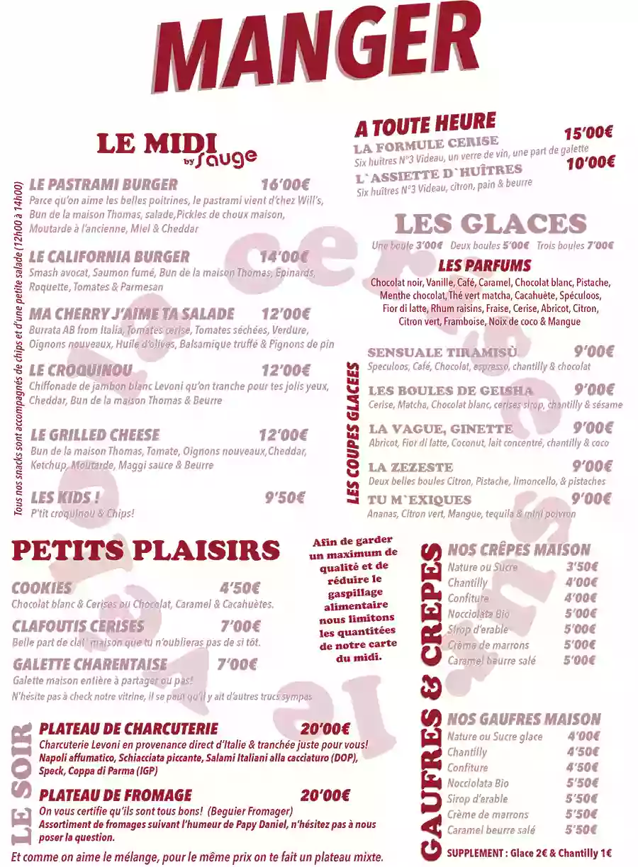 LA CERISE SUR LE VELO : CAFÉ ~ BAR ~ GLACIER ~ DESSERTS