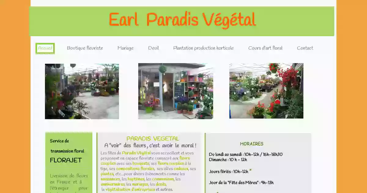 Paradis Végétal/ fleurs/plantes Int -Ext/plants de légumes/productrice en Charente