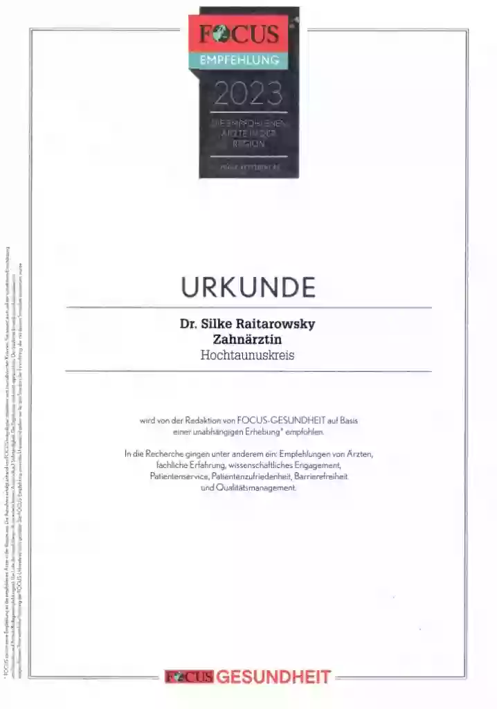 Zahnarzt Raitarowsky Silke Dr. med. dent. | Ihr Zahnarzt in Bad Homburg | CMD Behandlung | Ästhetische Zahnheilkunde