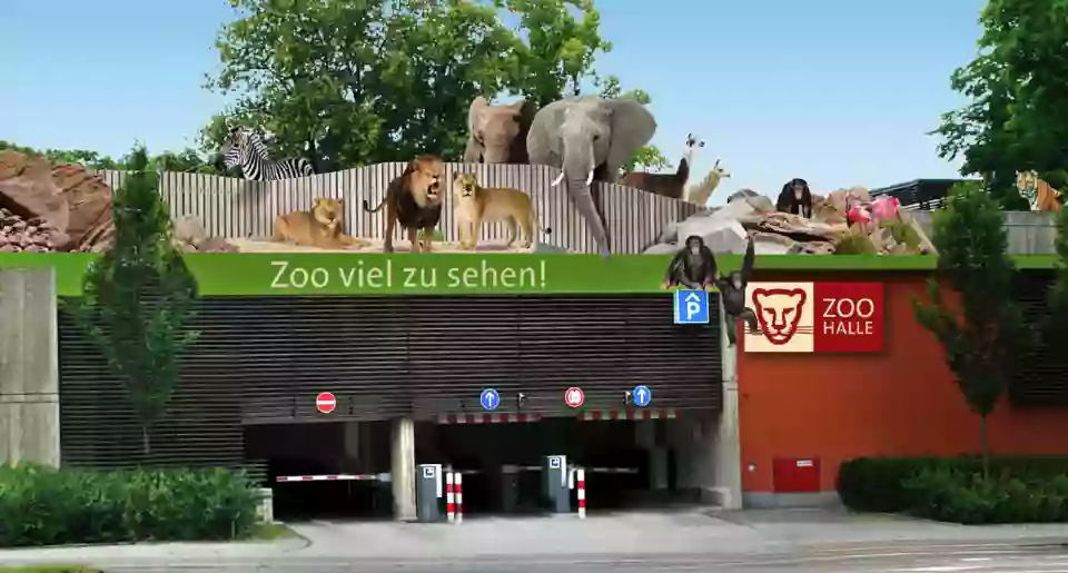 Haupteingang & Parkhaus Zoo Halle, Reilstraße 57