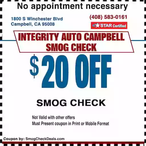 Smog Check Campbell (inside Integrity Automotive Service)