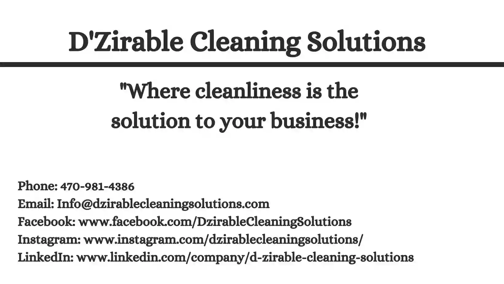 D'Zirable Cleaning Solutions