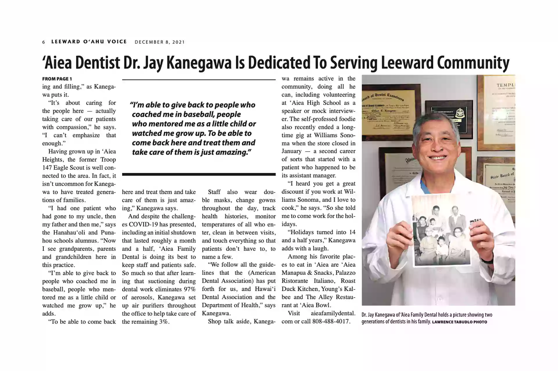 Aiea Family Dental: Dr. Jay T. Kanegawa