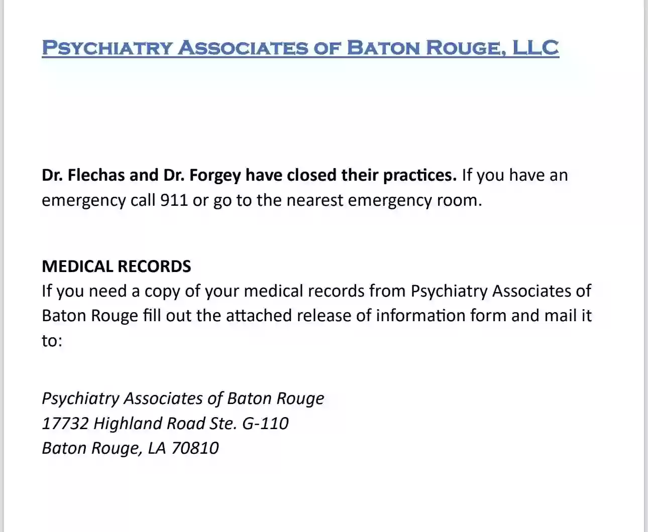 Psychiatry Associates of Baton Rouge