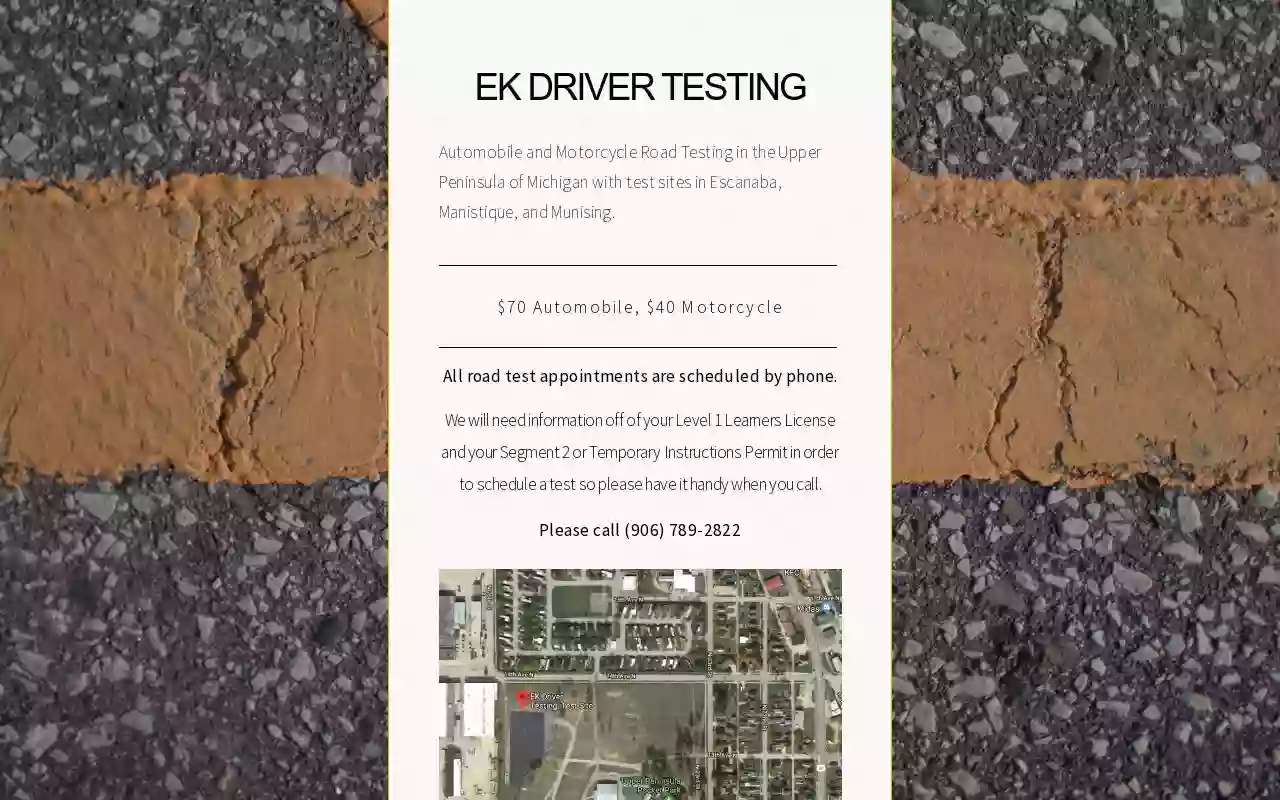 EK Driver Testing, Test Site