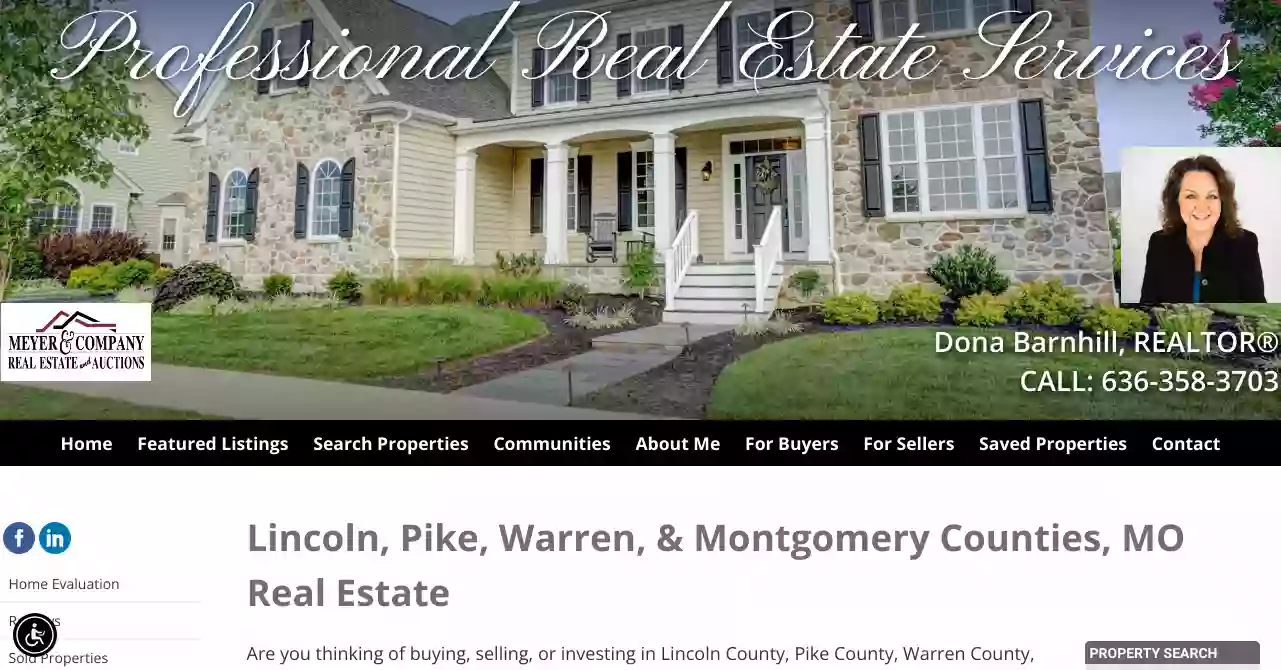 Dona Barnhill, Realtor®-Meyer & Company Real Estate and Auctions