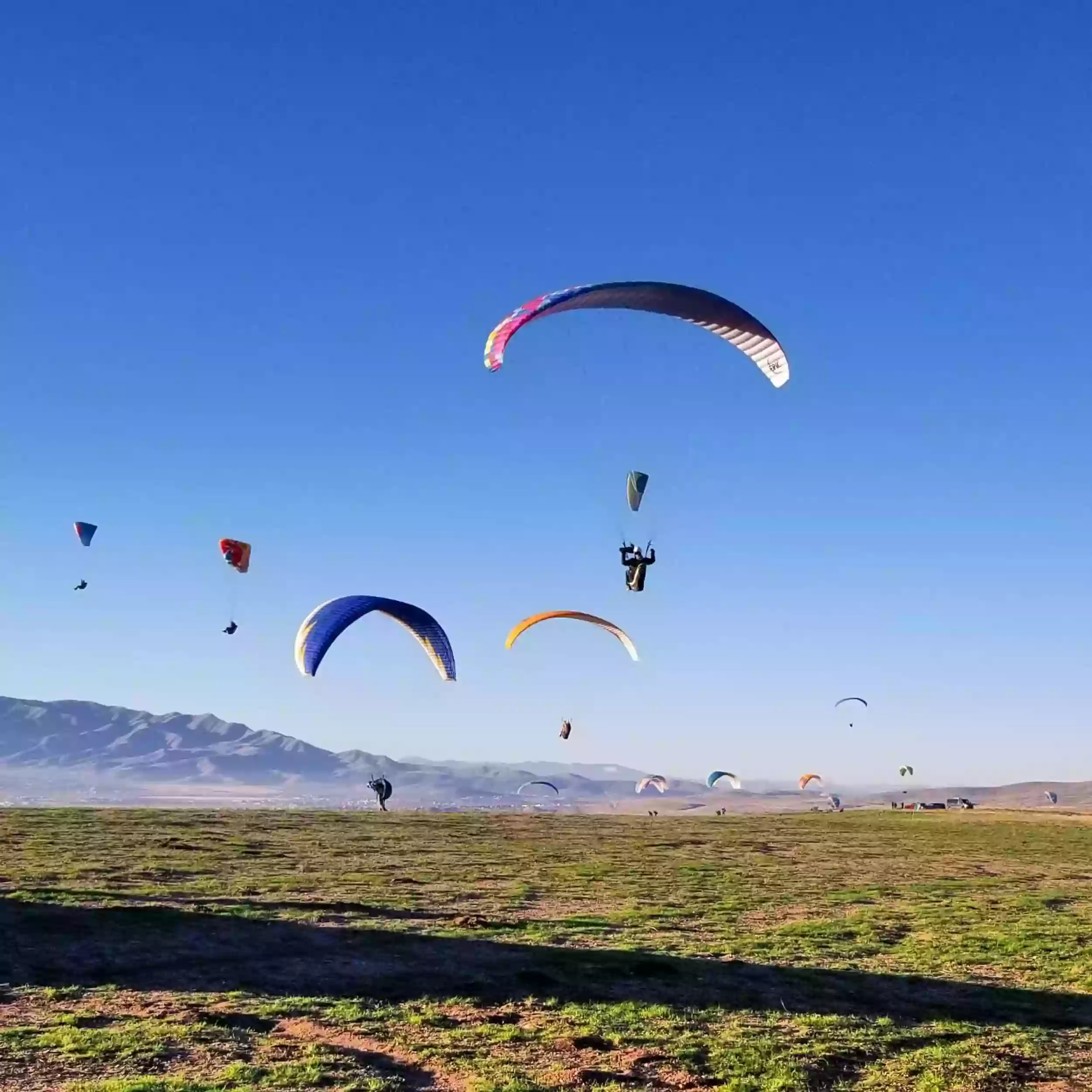 Many Feathers Paragliding School Launch