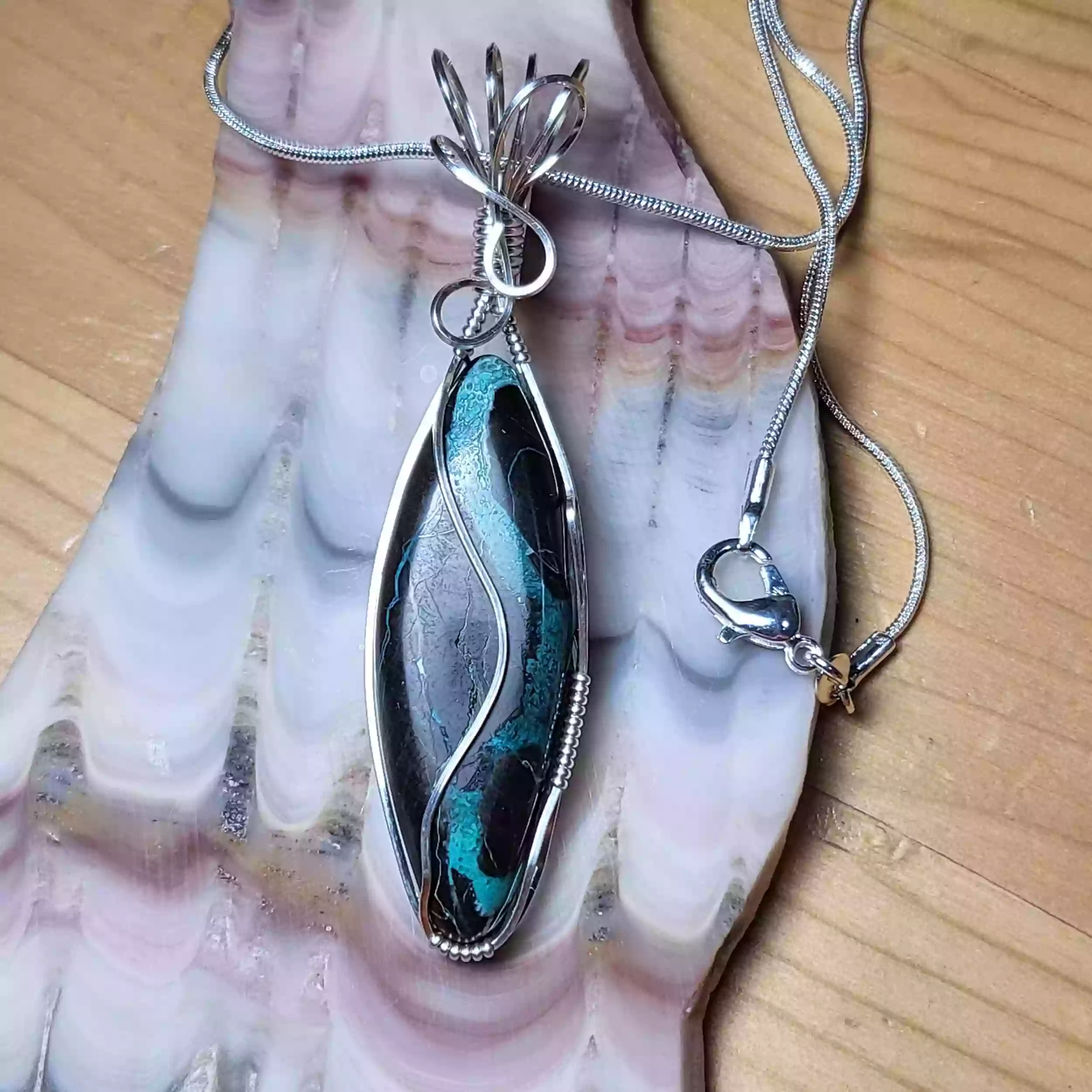 Wilson turquoise and wire wraps