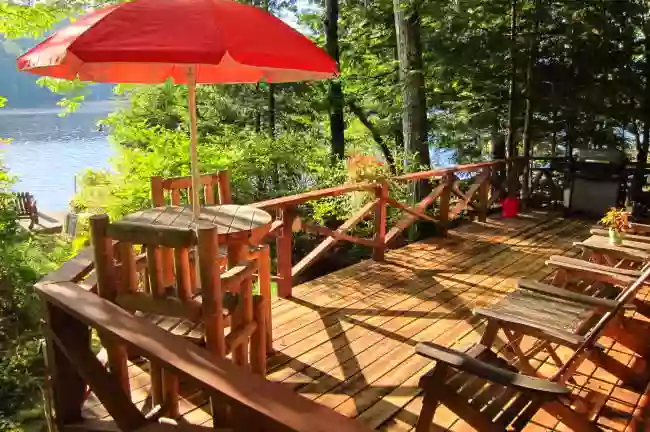 Horace Lake Secluded Lakeside Log Cabin Rental