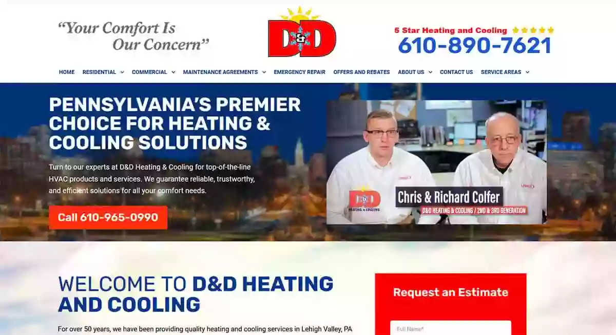 D & D Heating & Cooling Inc