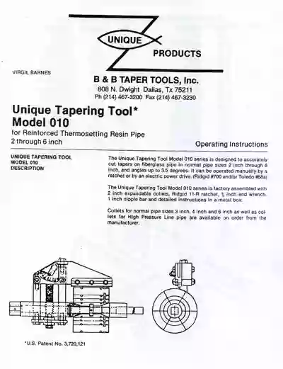 UNIQUE TAPER TOOLS INC.